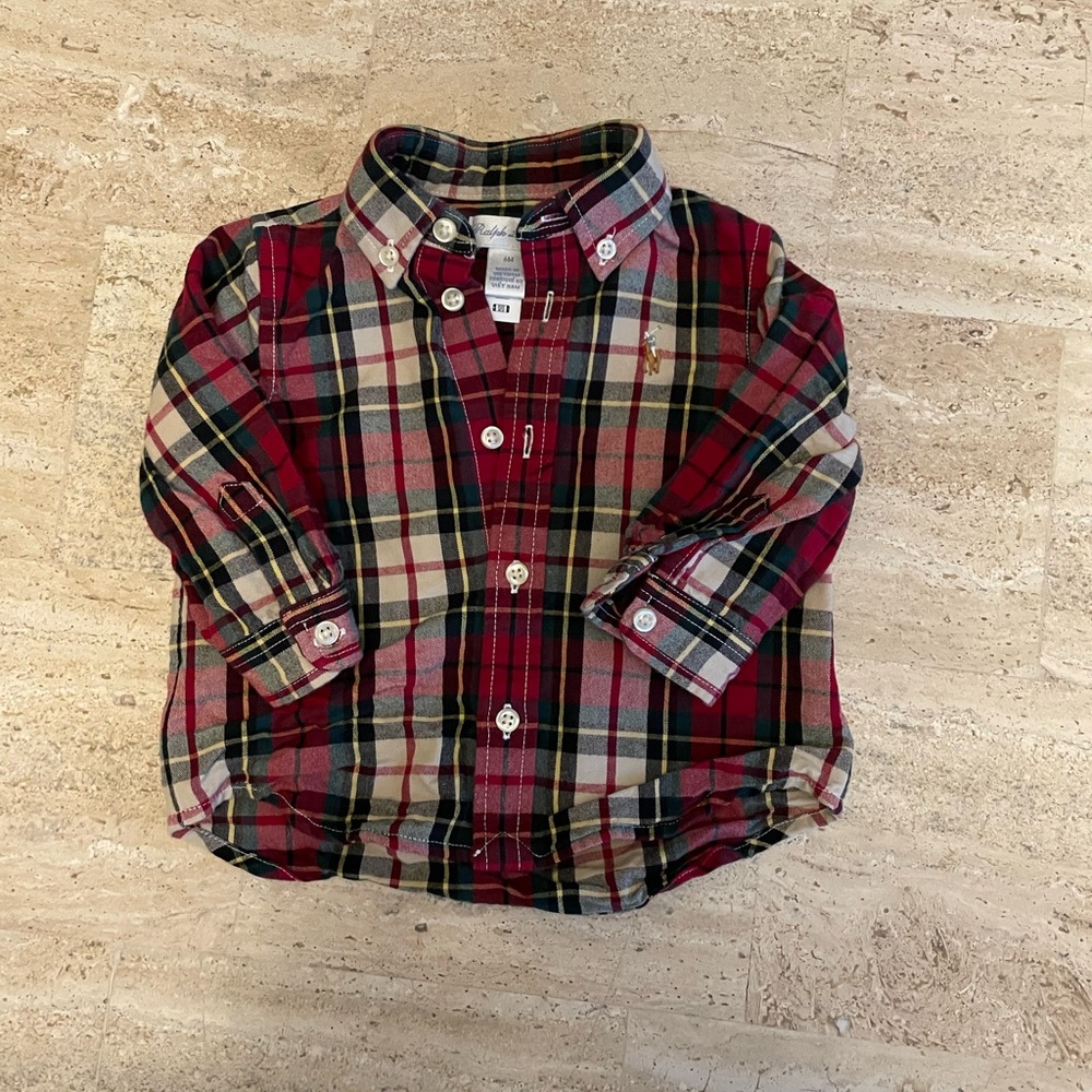 Ralph Lauren Kids Plaid Shirt - Red, Green, and Cream